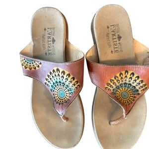 L’artiste Mayura Laser Cut Leather Sandals 39 EU
